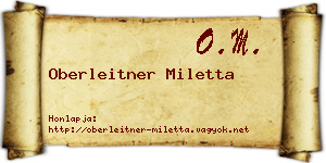 Oberleitner Miletta névjegykártya